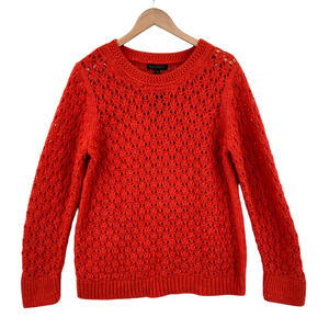 Banana Republic Sweater Womens XL Orange Italian Yarn Raglan Sleeve Round Neck